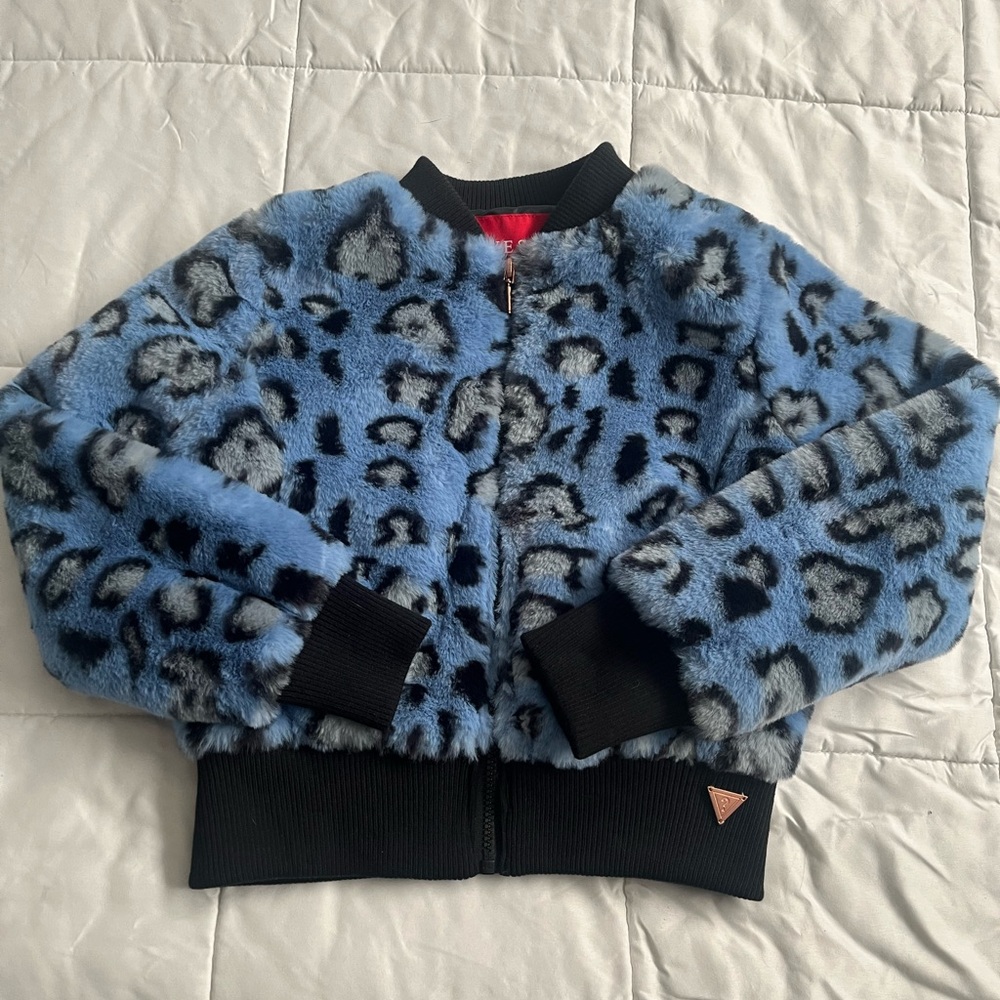 Kids Blue Leopard Print Jacket